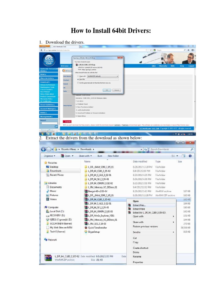 Install 64-bit Printer Drivers Guide | PDF