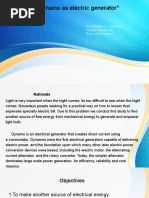 "Dynamo As Electric Generator": Jet Llewellyn N. Lastimosa Glywys Claude Igoy Edlyn Joy Frondozo