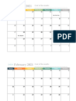 2021 Colorful Design Word Calendar 02
