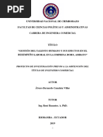 Gestión Del Talento Humano y Sus Efectos en El Desempeño Laboral