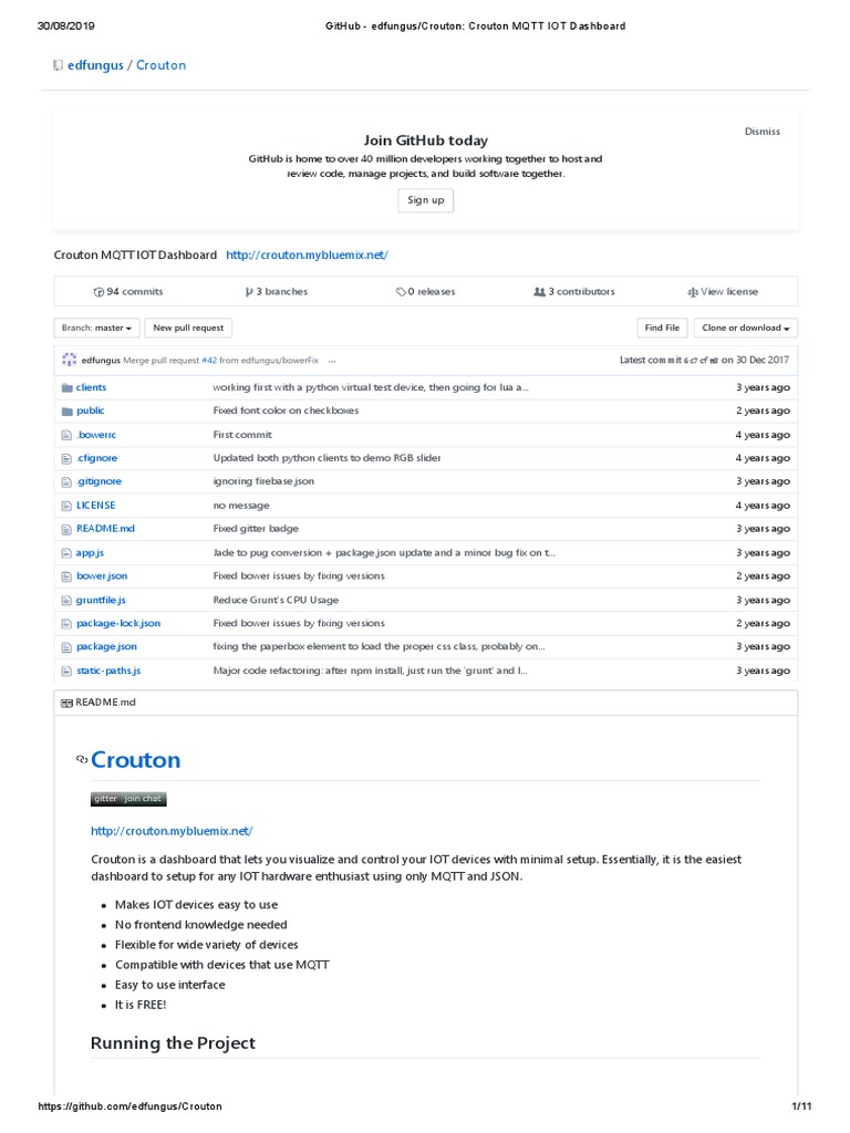 GitHub Edfungus Crouton Crouton MQTT IOT Dashboard PDF