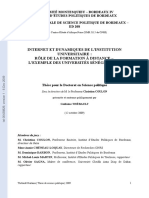 Thebault, Guilaine - Internet Et Dynamiques de l'Instituition Universitaire - Exemple Universites Senegalaises