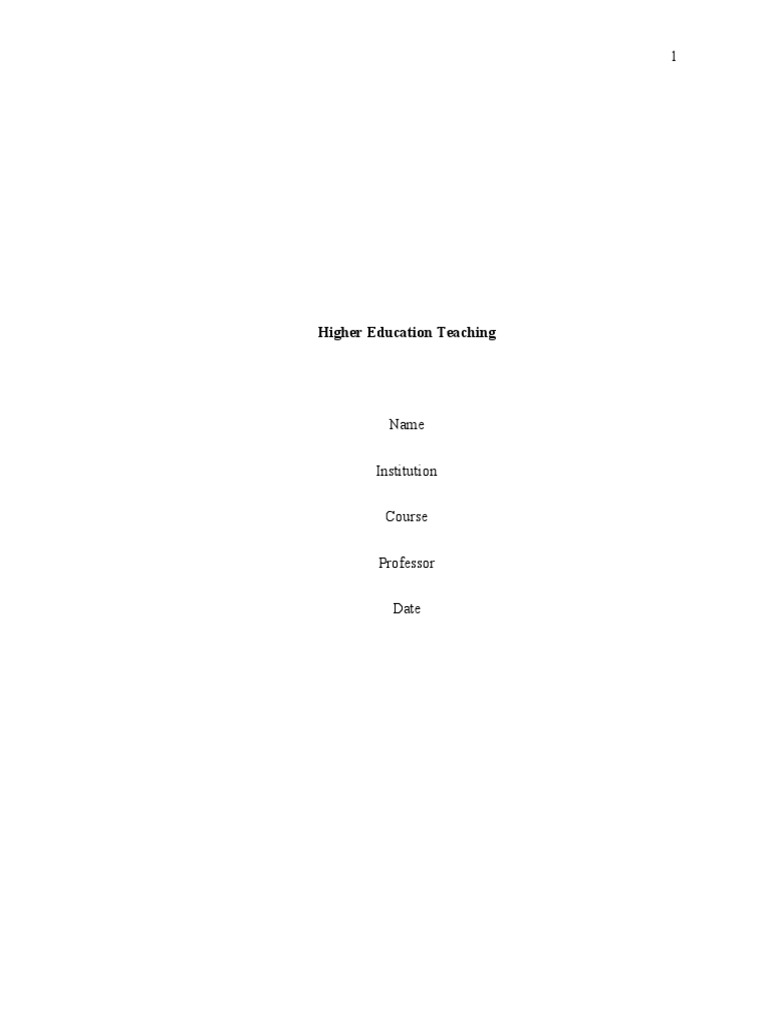 Higher Education Teaching | PDF | Learning | Mentorship