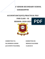 Sophia Girls' Senior Secondary School Saharanpur Accountancy (055) Practical File For Class - Xi SESSION:-2020-2021