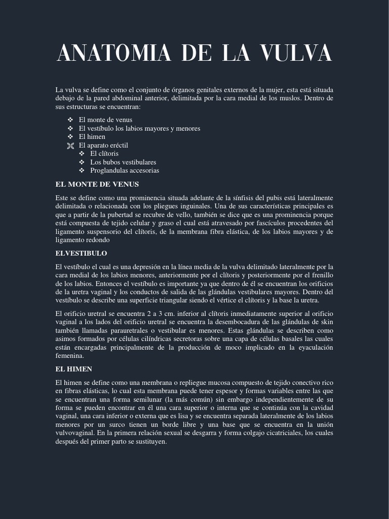 Anatomía detallada de la vulva femenina | PDF | Clítoris | Labios