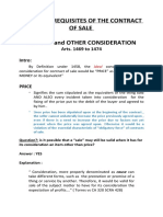 Essential Requisites of The Contract of Sale Iii. Price and Other Consideration