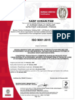 Saint Gobain Pam ISO 9001 certificate