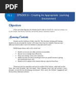 EPISODE 6 - Creating An Appropriate Learning Environment FS1