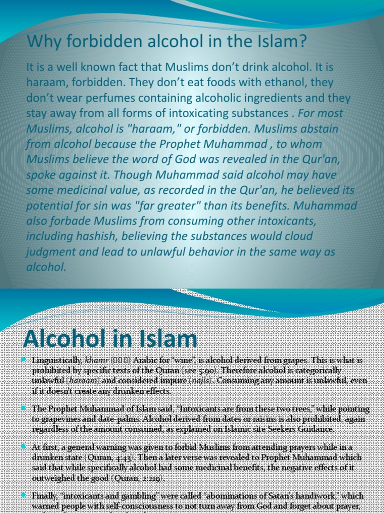 Forbidden Alcohol Islam PDF Abrahamic Religions