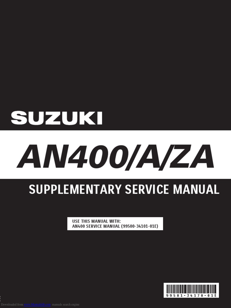 スズキ バーグマン400 (AN400A) サービスマニュアル An400-Supplementary Service Manual | PDF | Brake | Transmission
