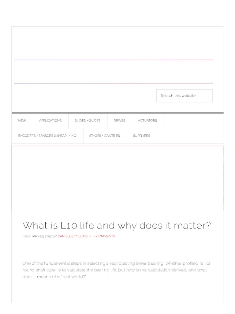 What Is L10 Life and Why Does It Matter PDF Bearing (Mechanical) Applied And