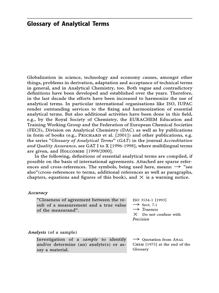 Glossary of Analytical Terms Accuracy PDF Regression Analysis