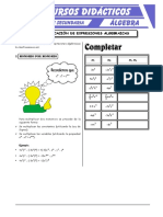 Multiplicación de Expresiones Algebraicas Para Tercero de Secundaria