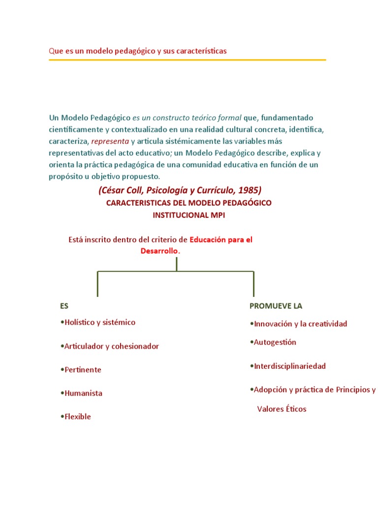 Que Es Un Modelo Pedagógico y Sus Características | PDF