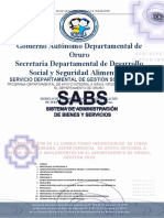 Gobierno Autónomo Departamental de Oruro Secretaria Departamental de Desarrollo Social y Seguridad Alimentaria