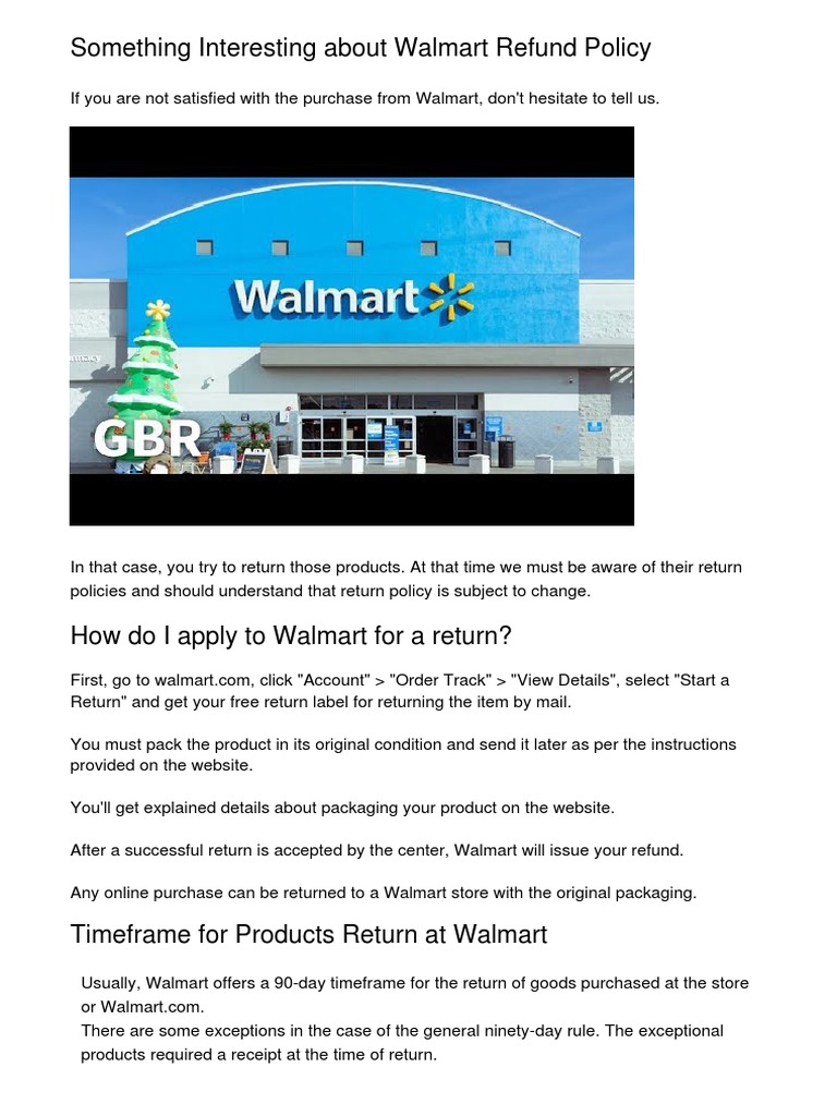 Walmart Refund Policy Explained | PDF | Walmart | Receipt