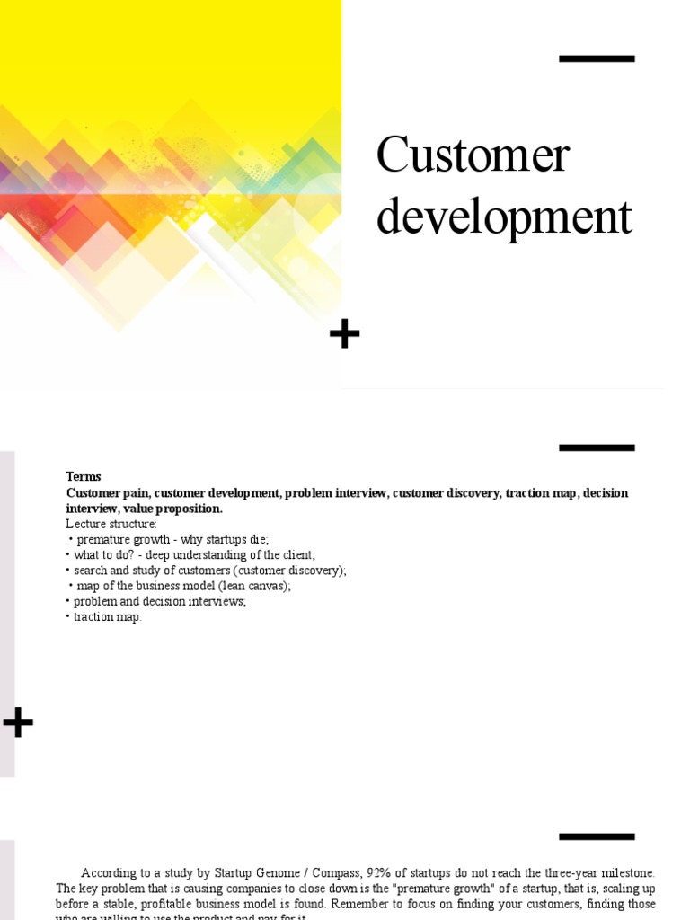 Customer Development | PDF | Hypothesis | Market (Economics)
