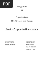 Topic:-Corporate Governance: Assignment of