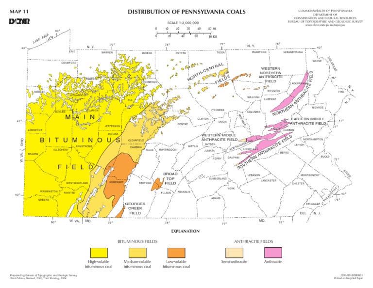 M I A N Distribution of Pennsylvania Coals PDF Susquehanna River