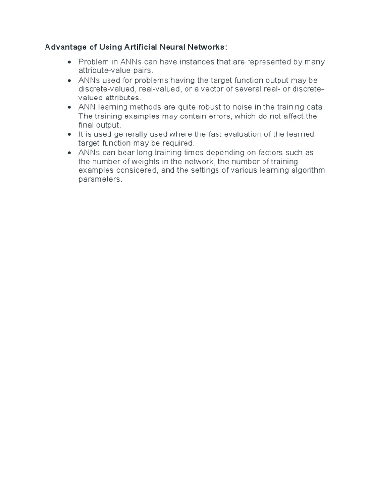 Advantages of Artificial Neural Networks | PDF | Teaching Methods ...