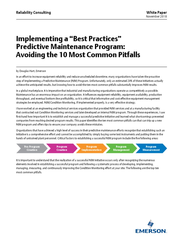 Implementing A "Best Practices" Predictive Maintenance Program ...