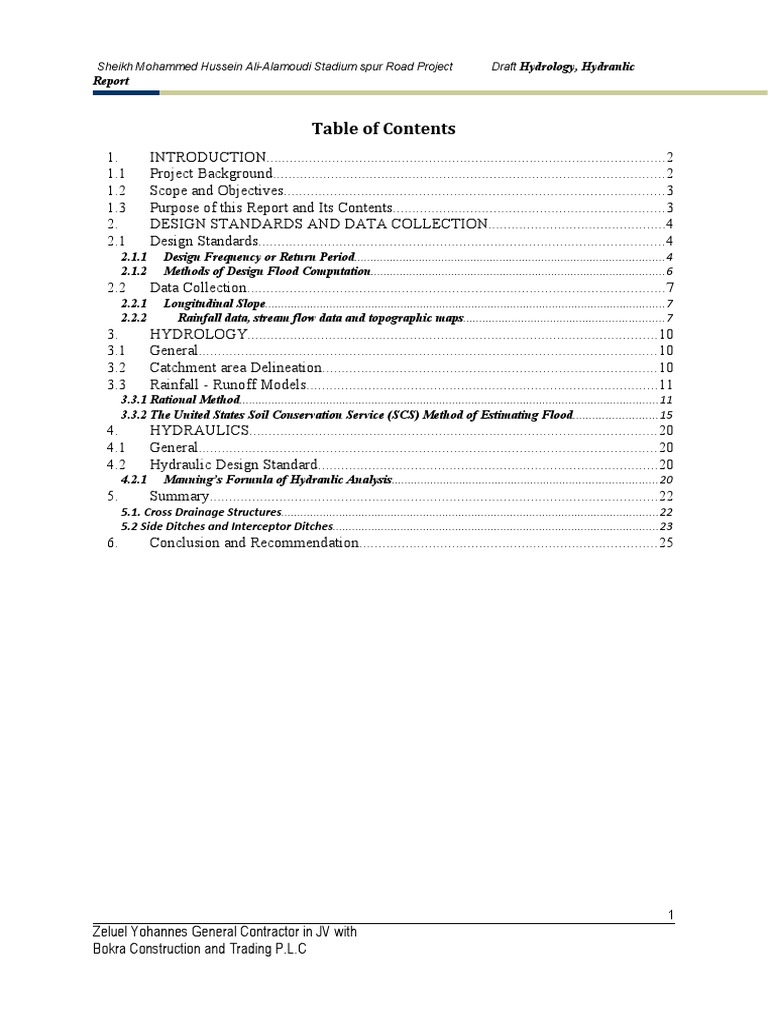 Woldia Road Project Hydrology Report | PDF | Drainage Basin | Flood