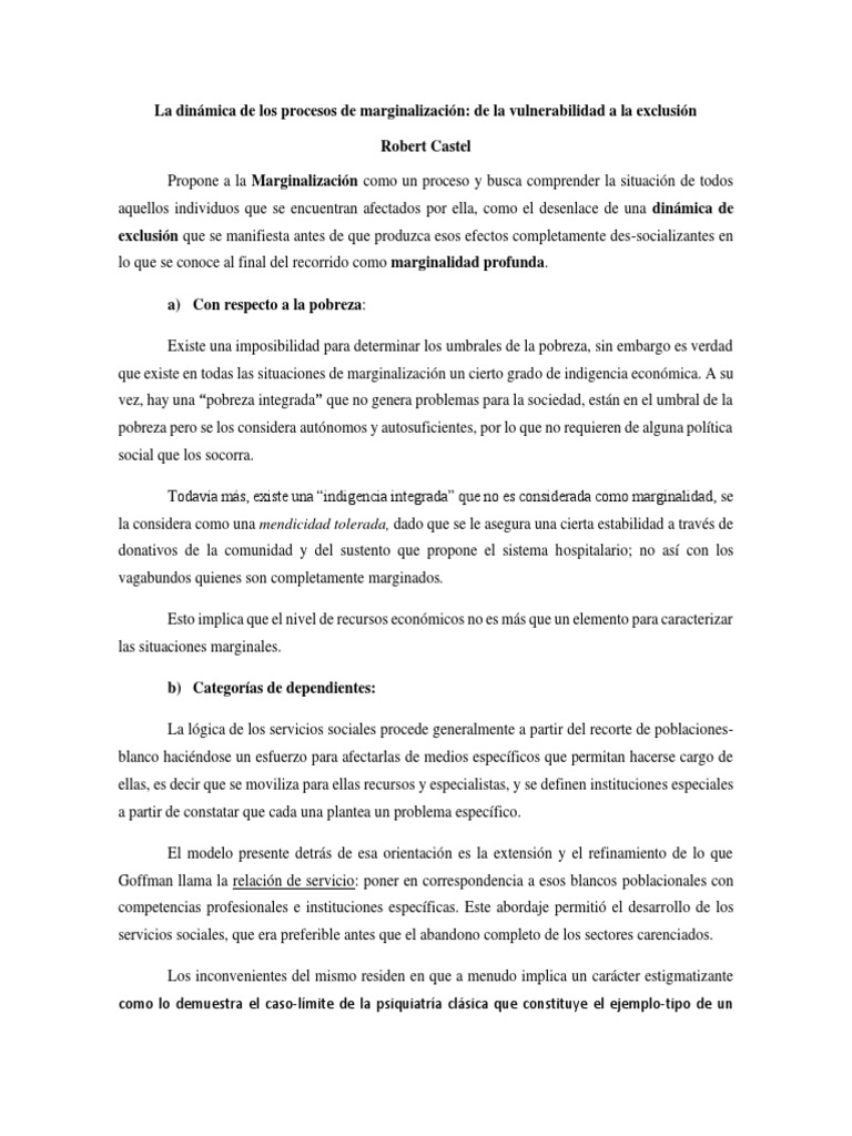 Dinámicas de la marginalización social | PDF | Exclusión social | Pobreza