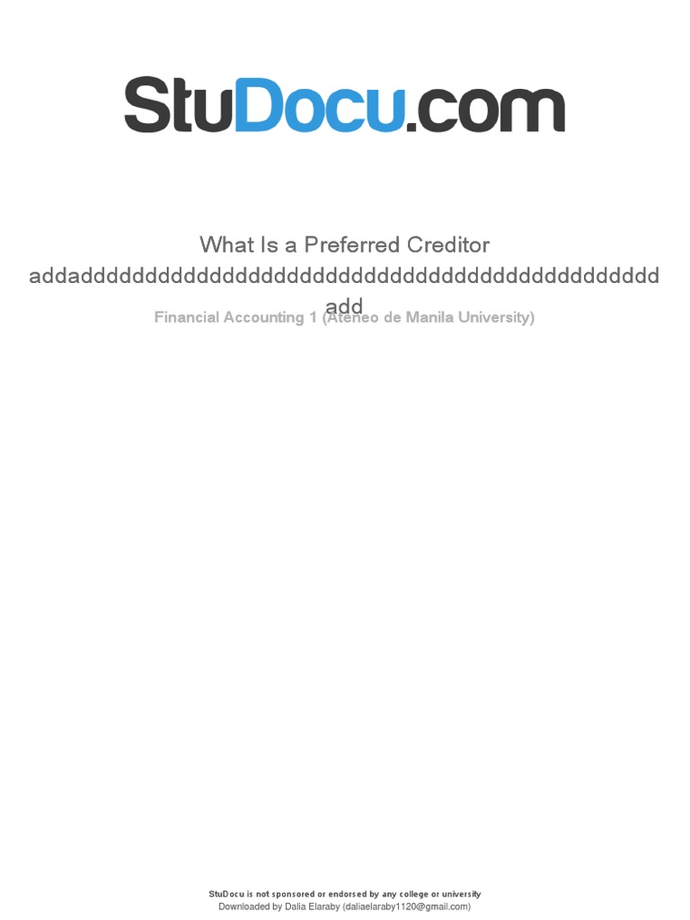 Preferred Creditor: Definition, How They’Re Paid, And Example – GKAALN