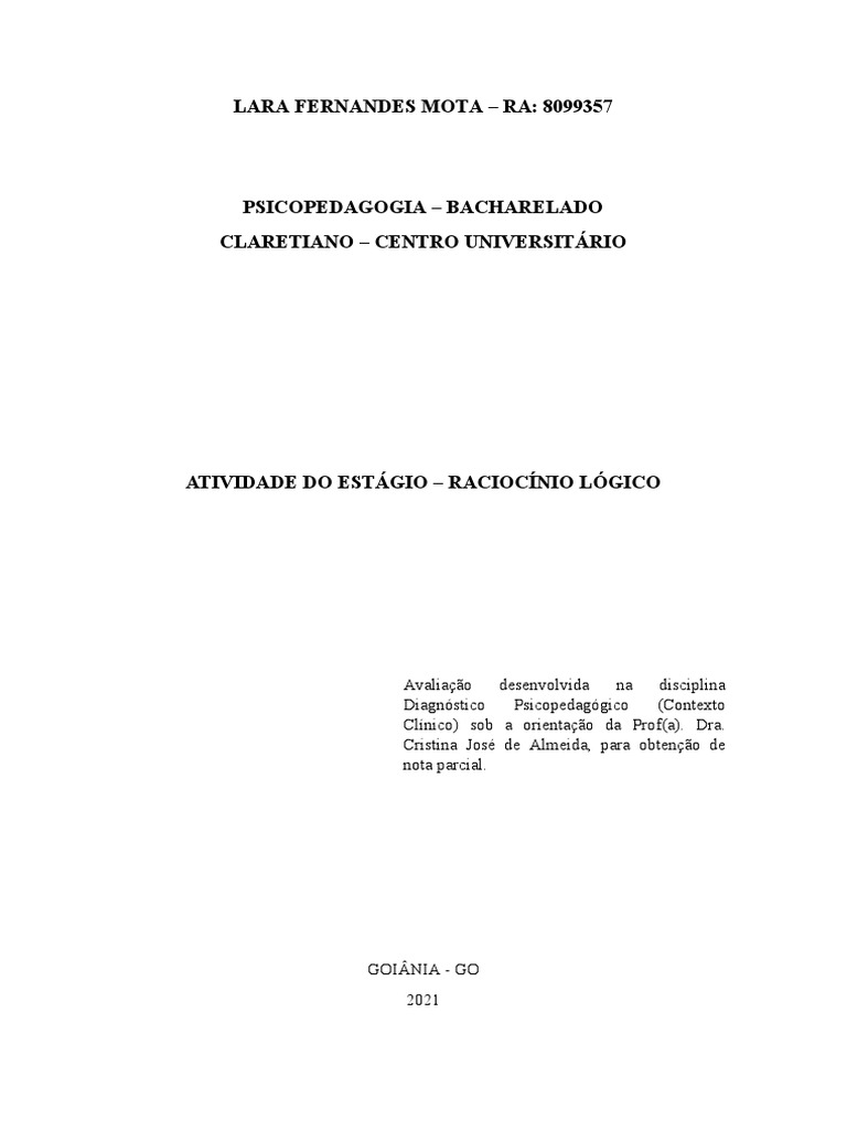 Psicopedagogia e o Processo Do Raciocinio Logico Matematico