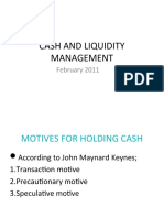 CASH AND LIQUIDITY MANAGEMENT TECHNIQUES