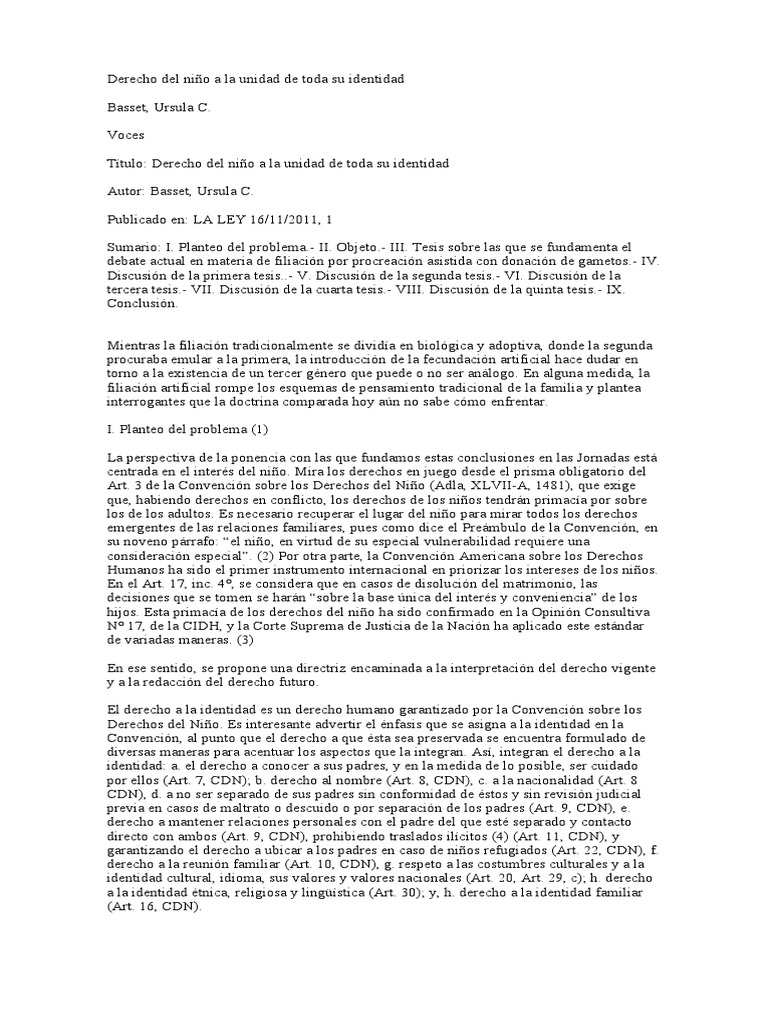 Derecho del Niño a la Identidad Integral | PDF | Adopción | Subrogación