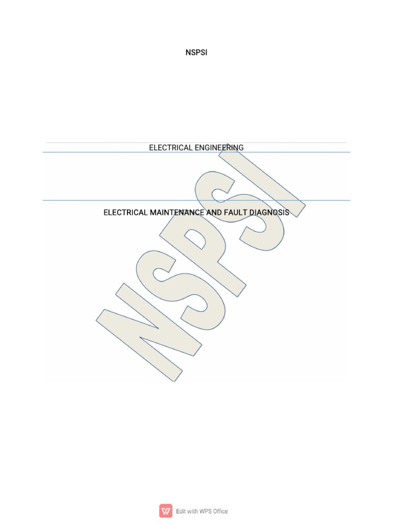 Electrical Maintenance and Fault Diagnosis | PDF