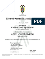 El Servicio Nacional de Aprendizaje SENA: Manipulación de Alimentos