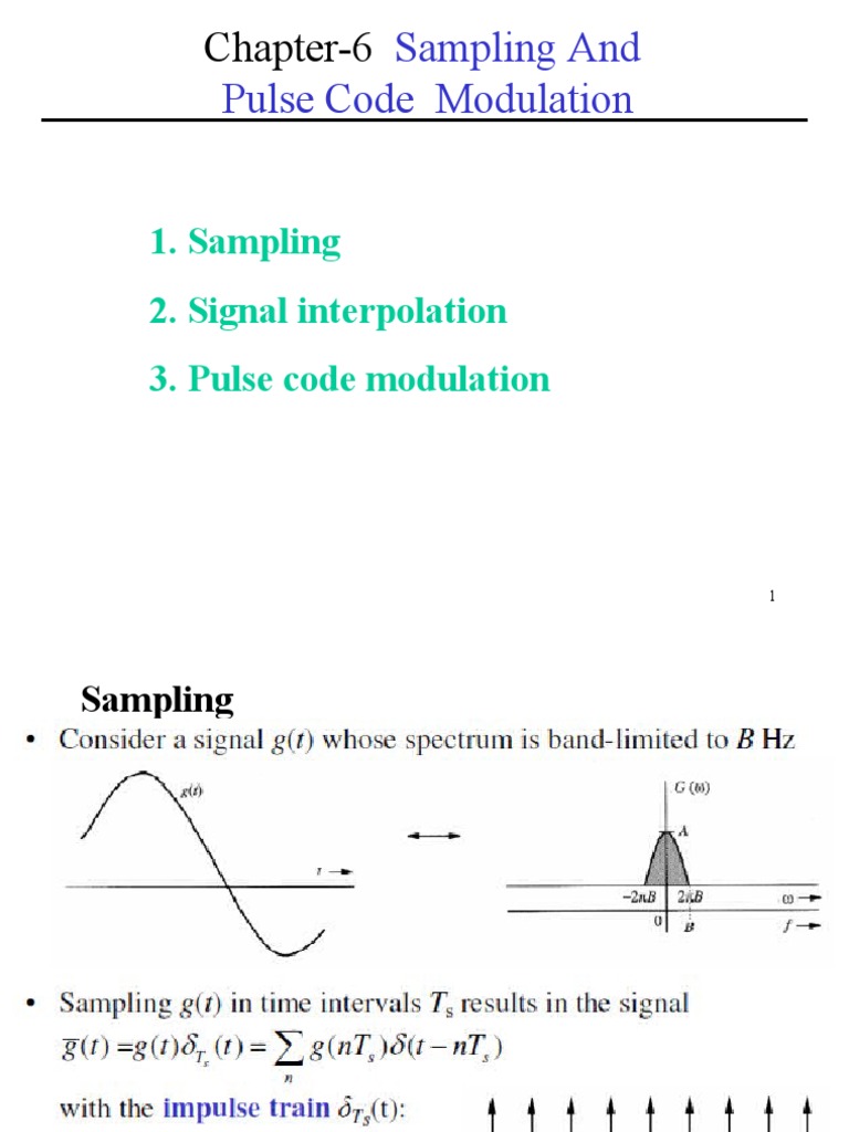 Chapter-6: Sampling and Pulse Code Modulation | PDF | Electrical ...