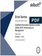 Certificado - Information Systems Auditor (CISA) 2019 Performance & Management
