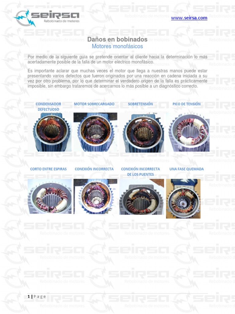 Fallas en Motores Monofasicos | PDF | Ingenieria Eléctrica | Electricidad