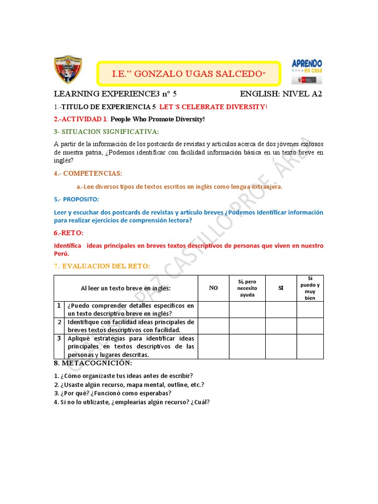 Actividad 1 Exp 5 | PDF | Artes del Lenguaje y Comunicación