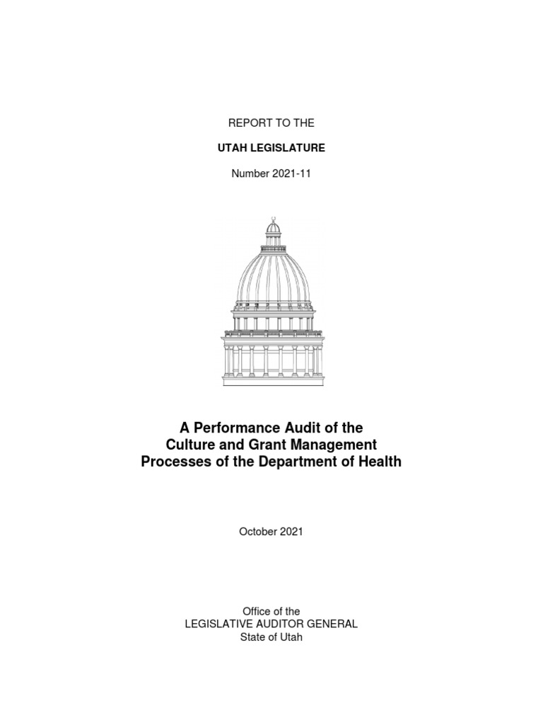 Utah Health Department Audit Report | PDF | Innovation | Public Health