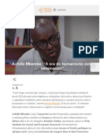 Achille Mbembe - "A Era Do Humanismo Está Terminando" - Instituto Humanitas Unisinos - IHU