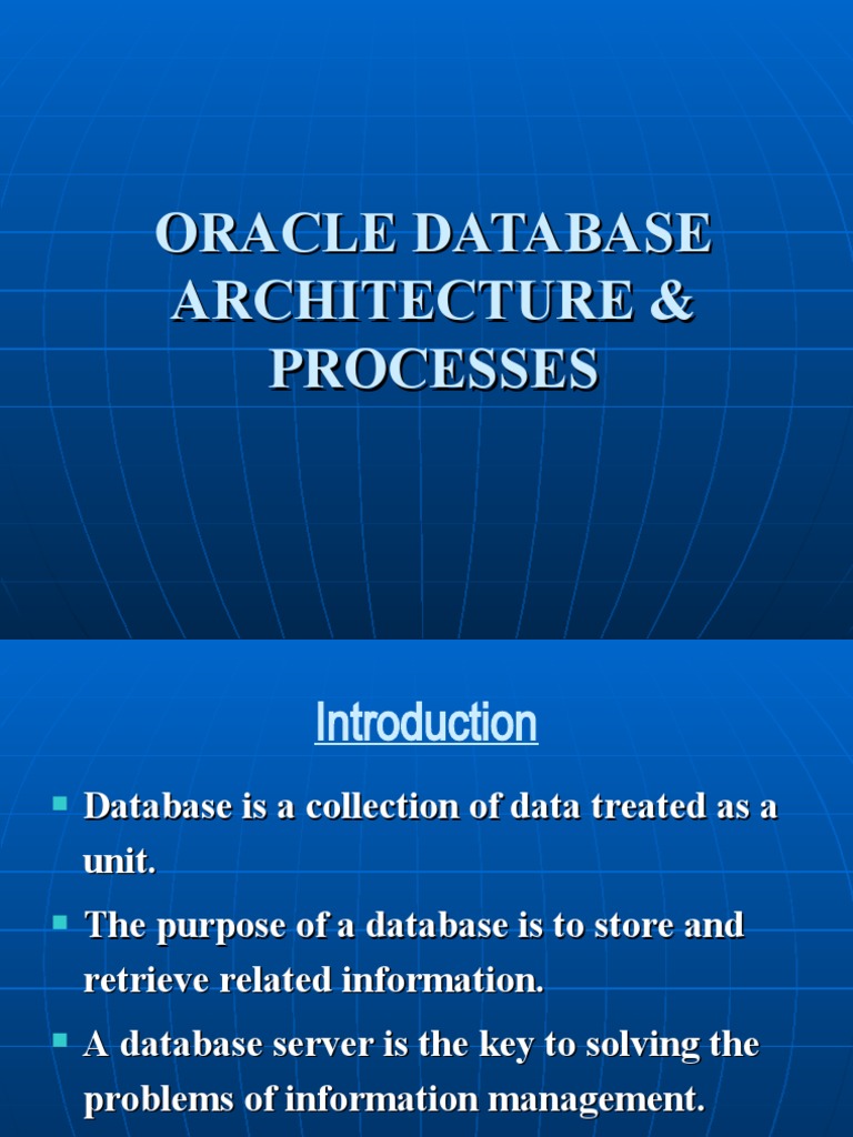 Oracle Database Architecture & Processes | PDF | Databases | Network ...