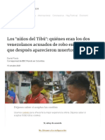 Los - Niños Del Tibú - Quiénes Eran Los Dos Venezolanos Acusados de Robo en Un Video y Que Después Aparecieron Muertos