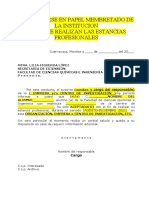 Ejemplo Carta de Aceptación en Estancias Profesionales