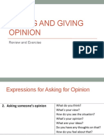 Asking and Giving Opinion Review