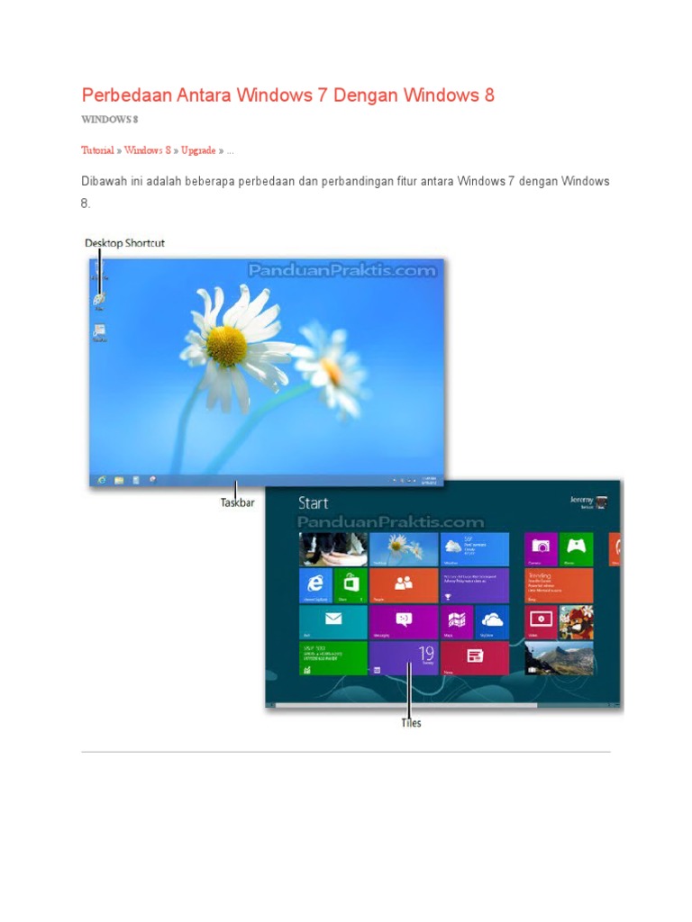 Perbedaan Antara Windows 7 Dengan Windows 8 Pdf