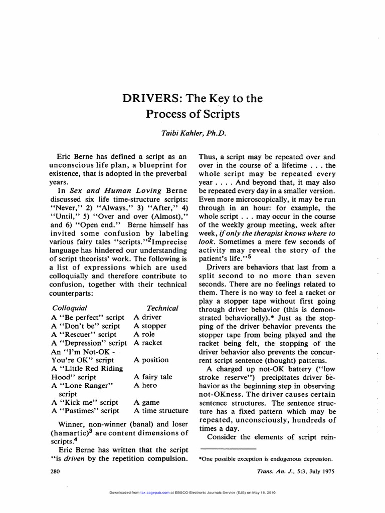 Understanding Kahler's Five Drivers | PDF | Psychotherapy | Psychology