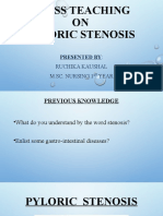 Teaching on Pyloric Stenosis