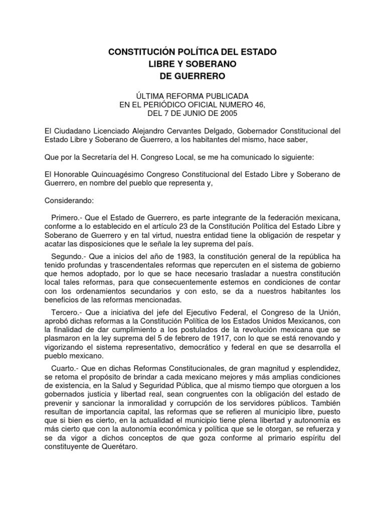 Constitución Política del Estado Libre y