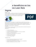 Tipos de beneficios en los proyectos Lean Seis Sigma