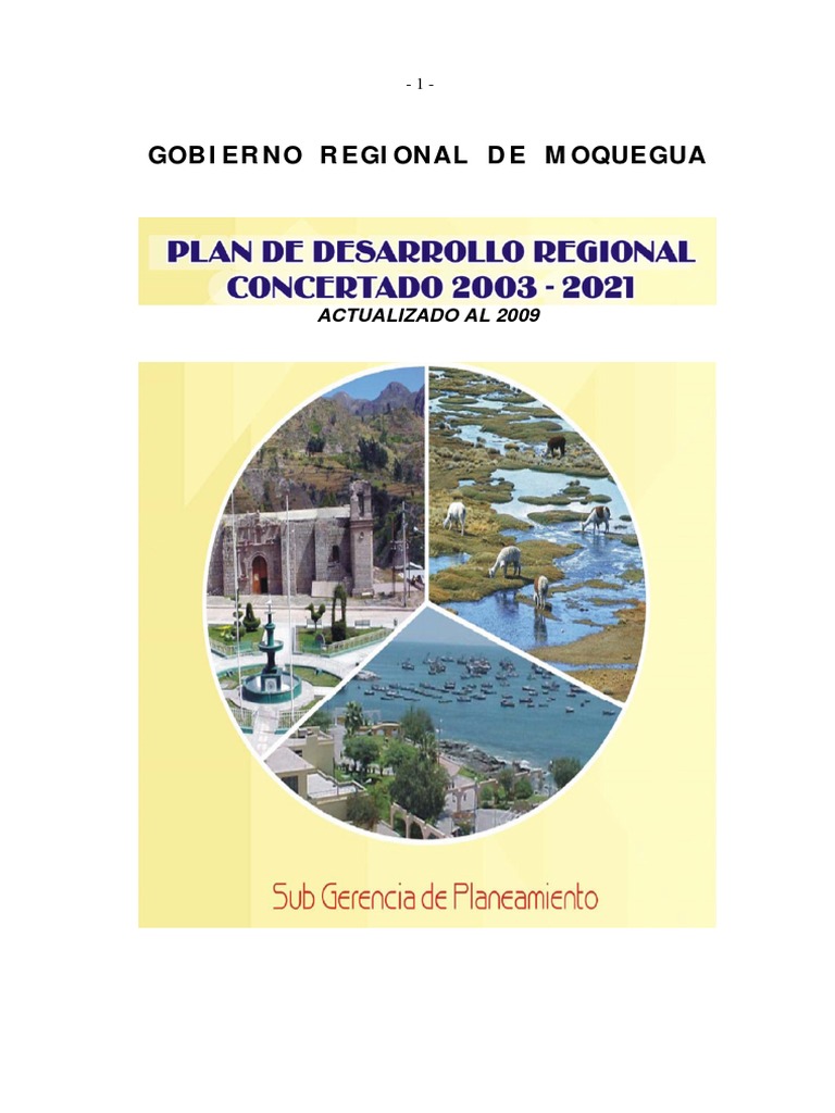 Plan de Desarrollo Regional Moquegua | PDF | Andes | Índice de ...