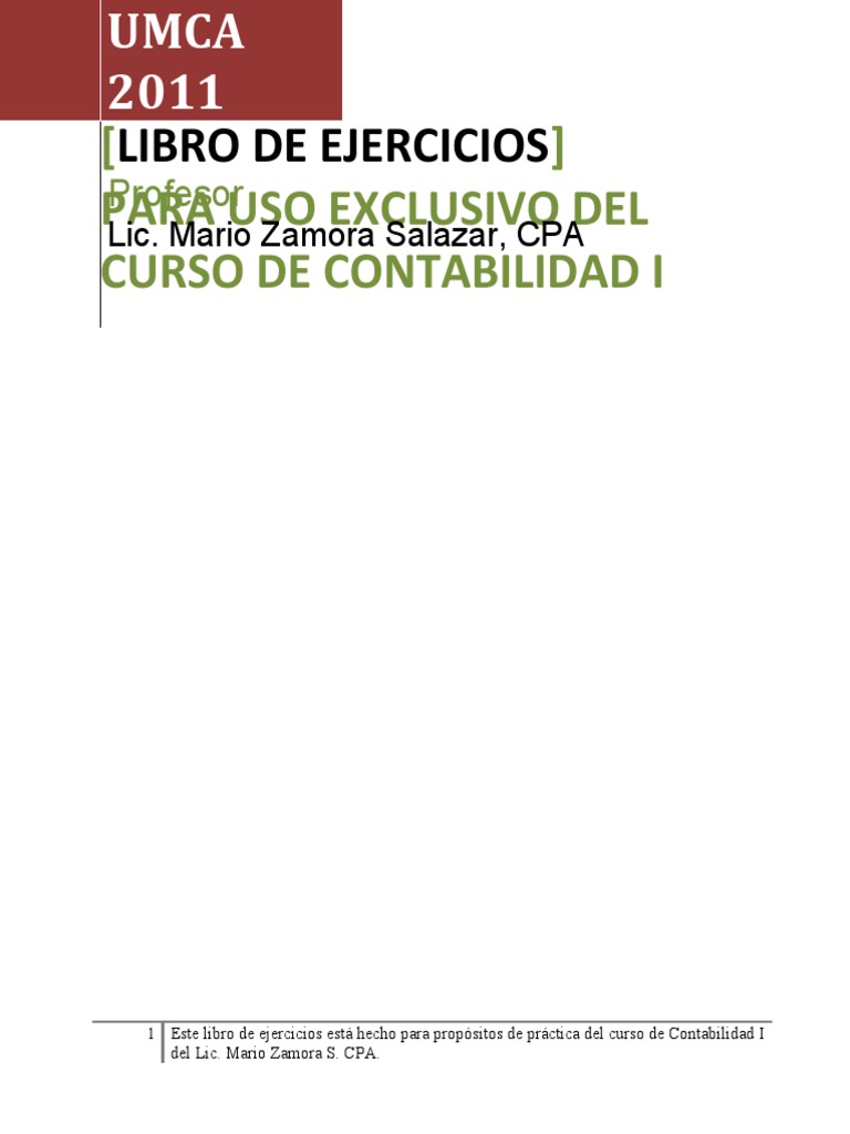Ejercicios Prácticos de Contabilidad I | PDF | Contabilidad | Estado ...